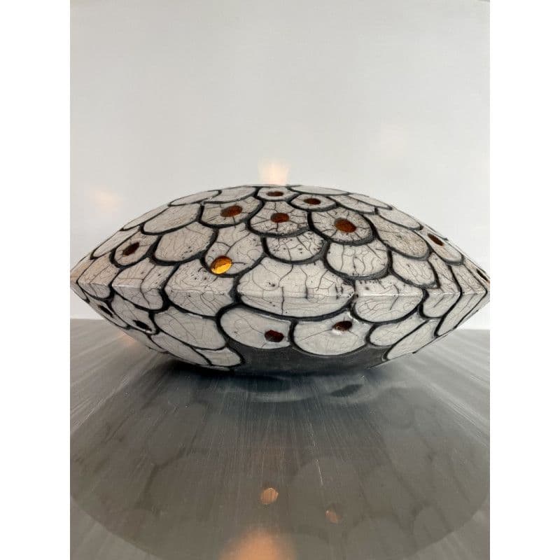 Lamp "Astre blanc" Raku ceramic — 6