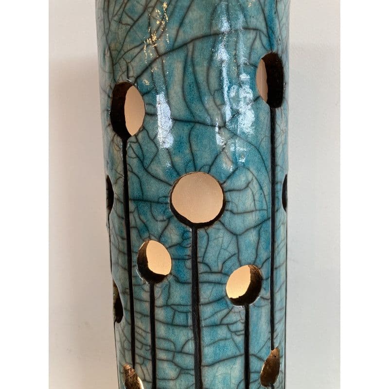 Lamp "Divine" in Turquoise Raku Ceramic — 3