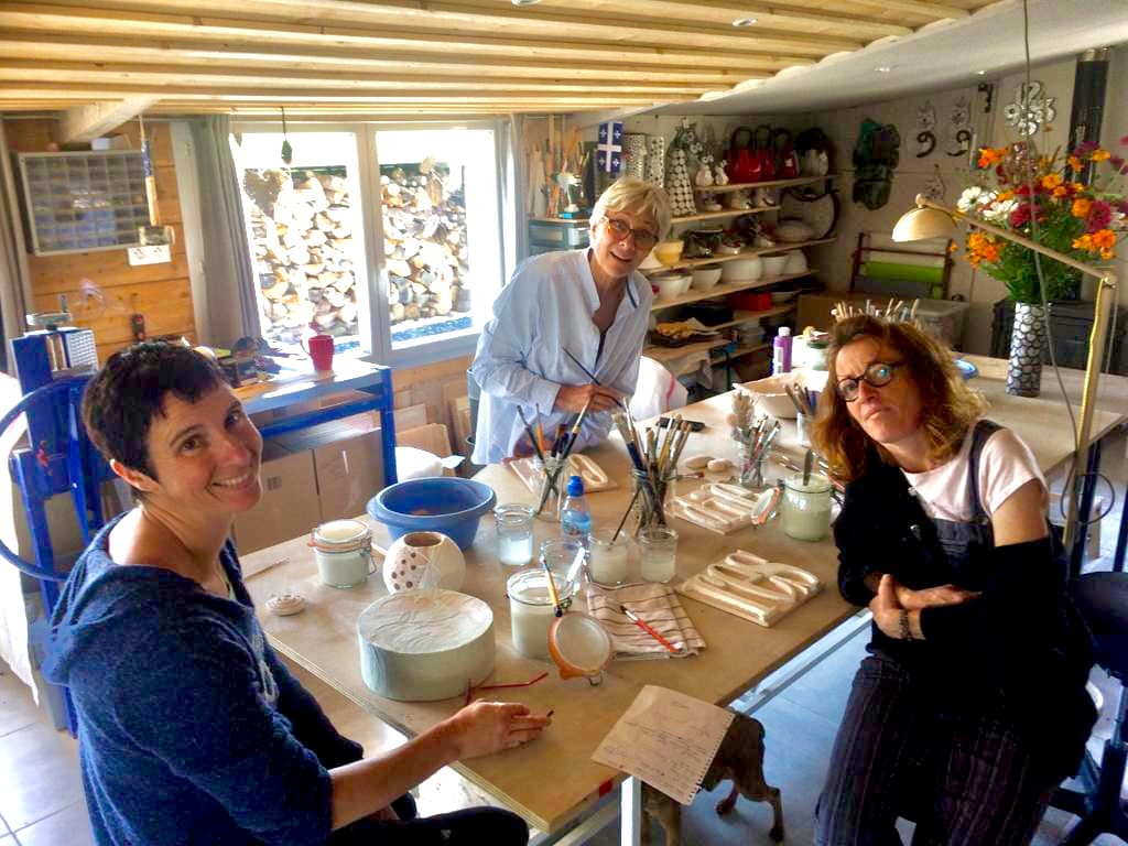 Second workshop day: glazing all the pieces