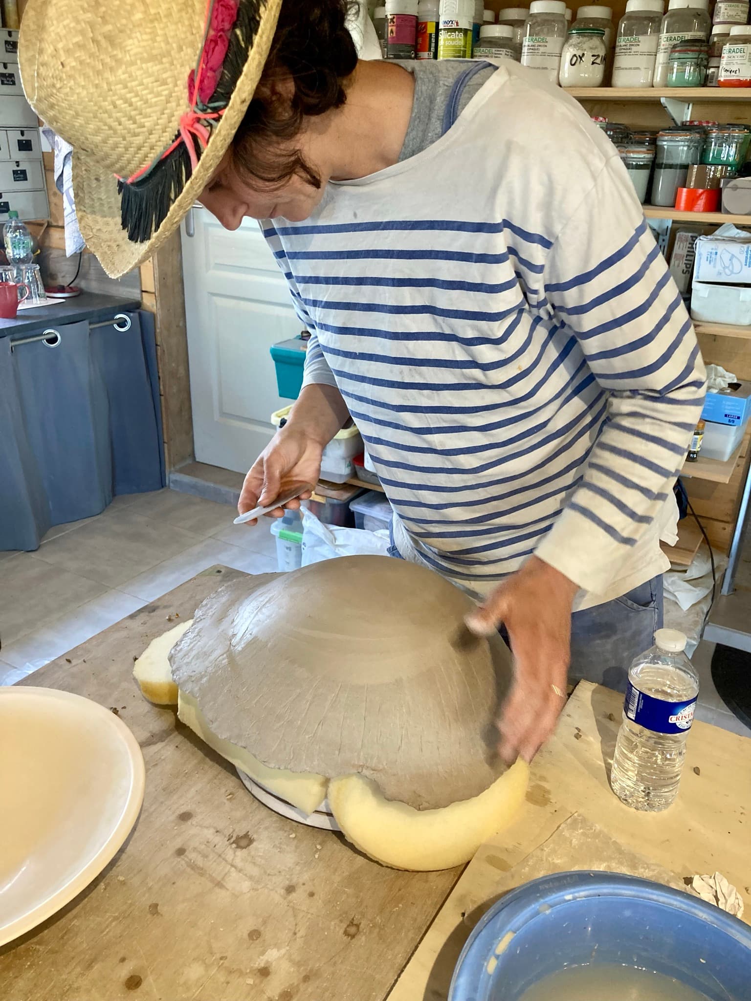 Shaping a large plate for Carole