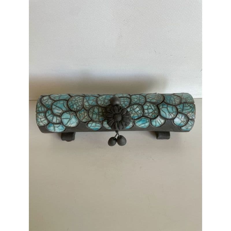 Boîte "Croco" Céramique Raku Turquoise — 4