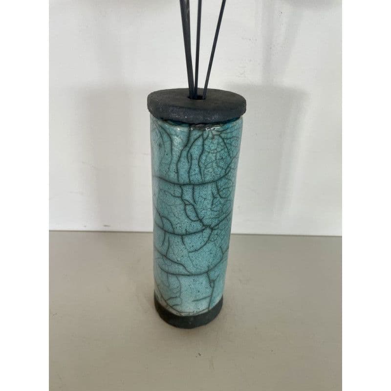 Soliflore Céramique Raku avec sa Fleur Bleue — 5