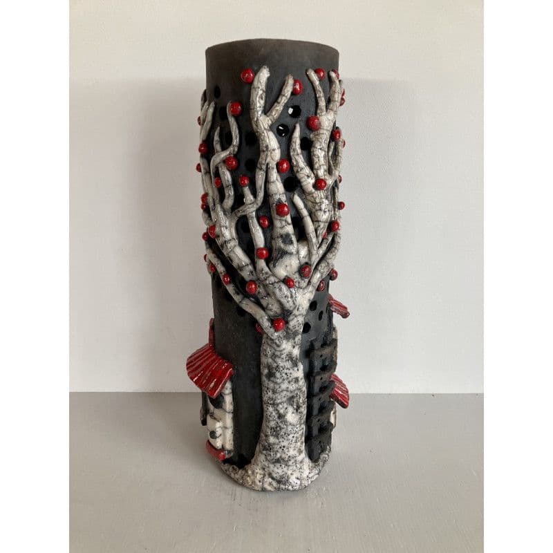 Raku Ceramic Village Lamp — 2