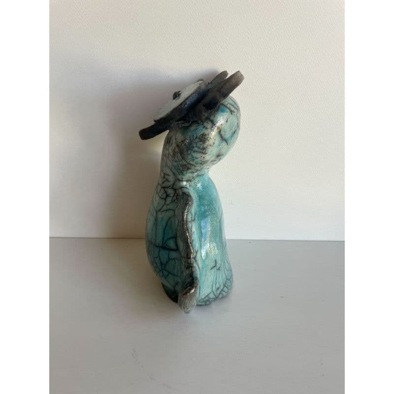 Chouette Turquoise Céramique Raku — 6