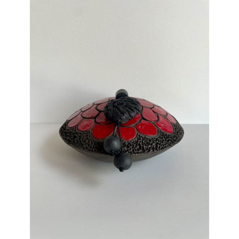 Boîte Ronde "Rouge" Céramique Raku — 2