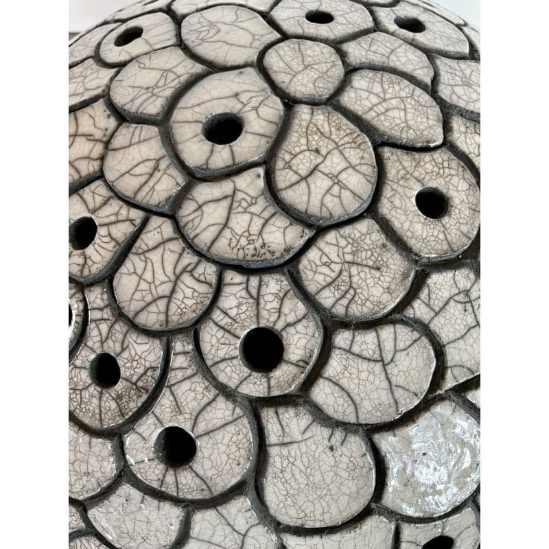 Lamp "Astre blanc" Raku ceramic — 7