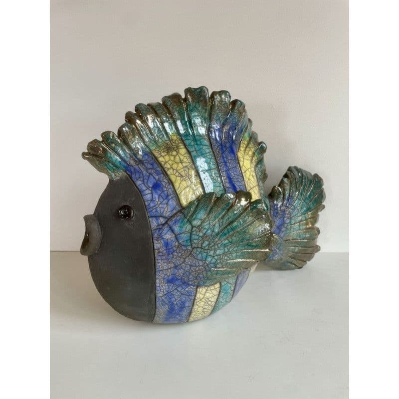 Poisson "Irisé" Grand Modèle Céramique Raku — 1