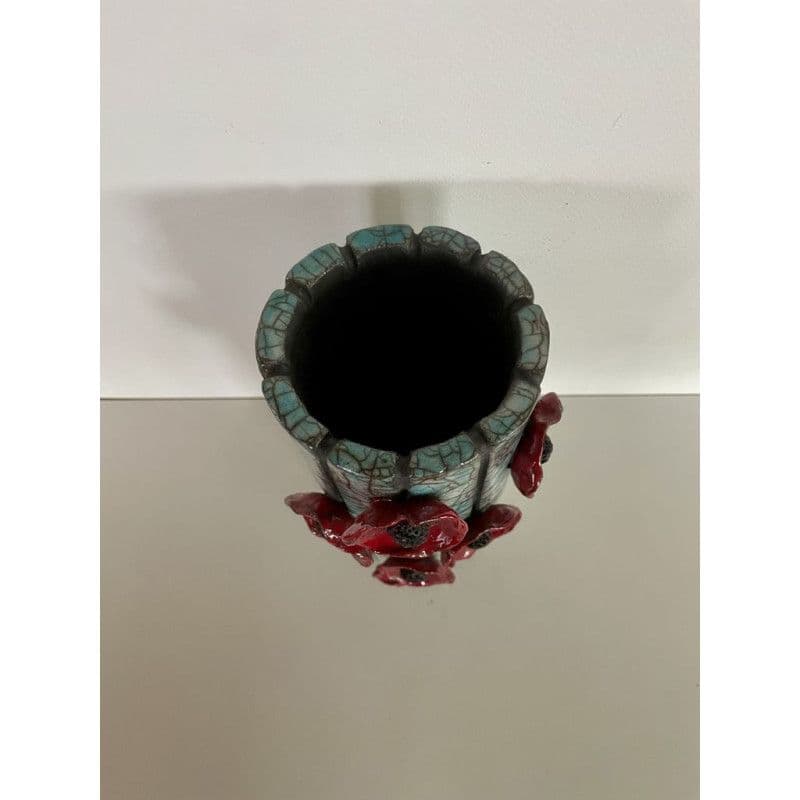 Vase céramique raku "coquelicots" — 7