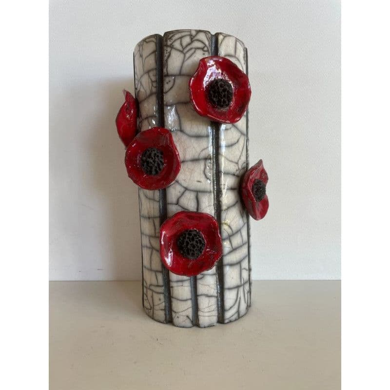 Vase Coquelicots Céramique Raku — 8
