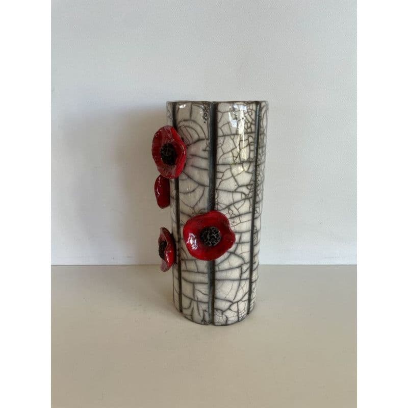 Vase Coquelicots Céramique Raku — 3
