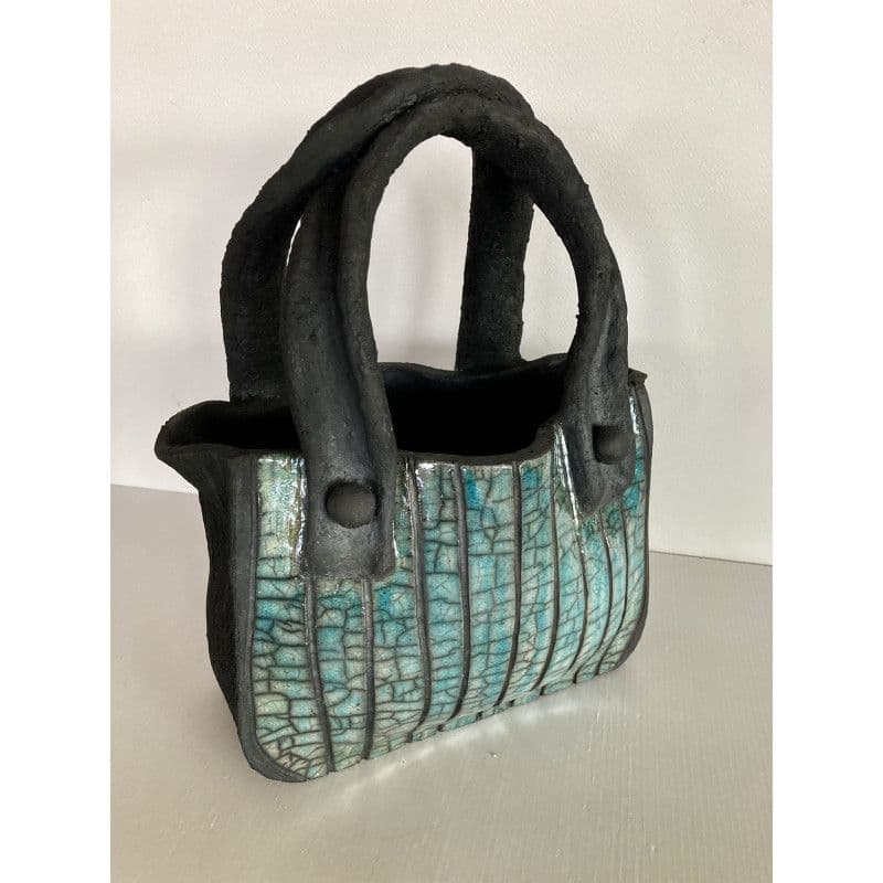 Sac Bleu Turquoise en Céramique Raku — 4