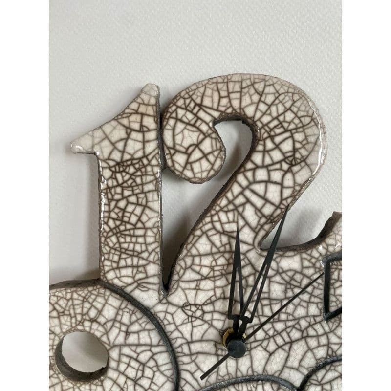 Pendule céramique raku blanc — 4
