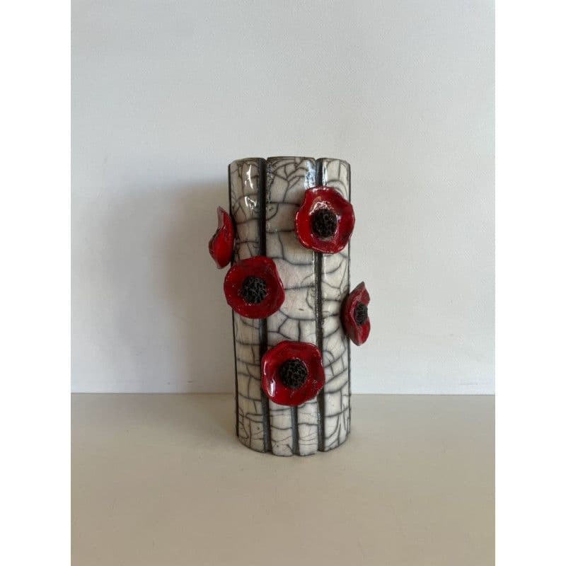Vase Coquelicots Céramique Raku — 1
