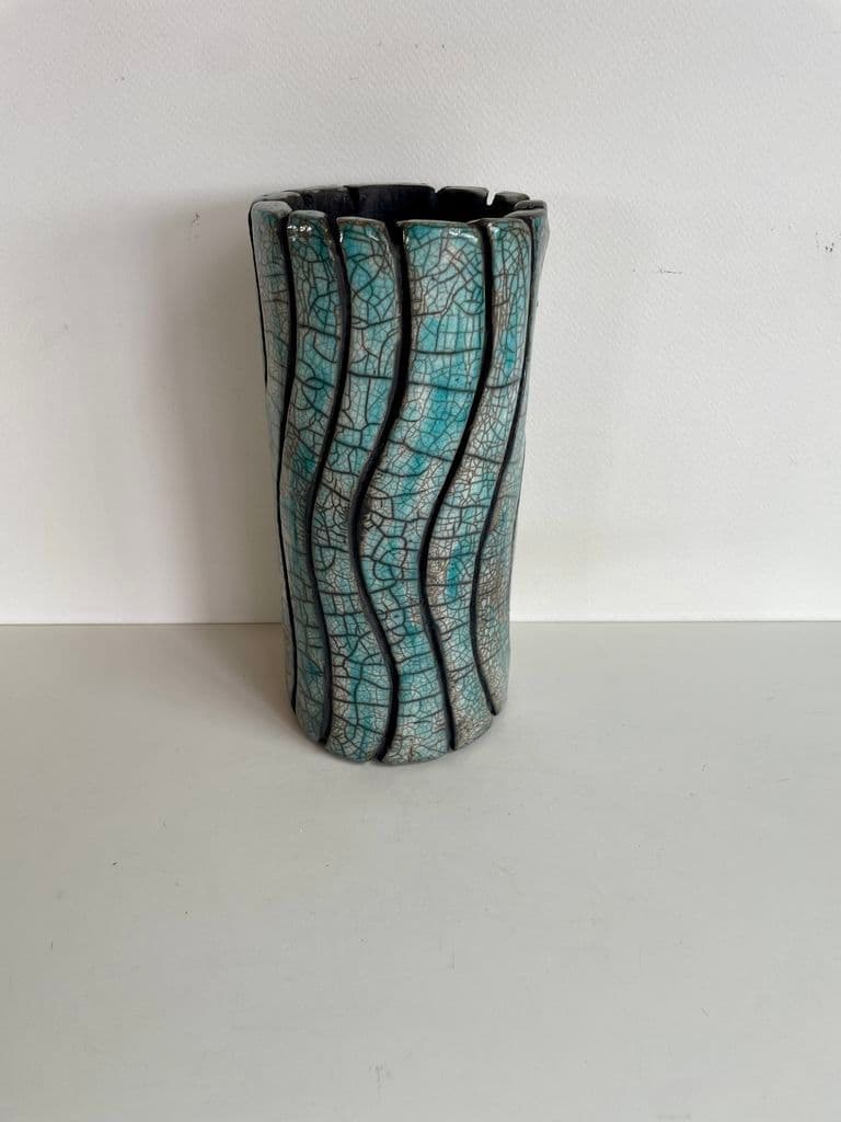 Superb Raku Ceramic Crocodile Vase — 2