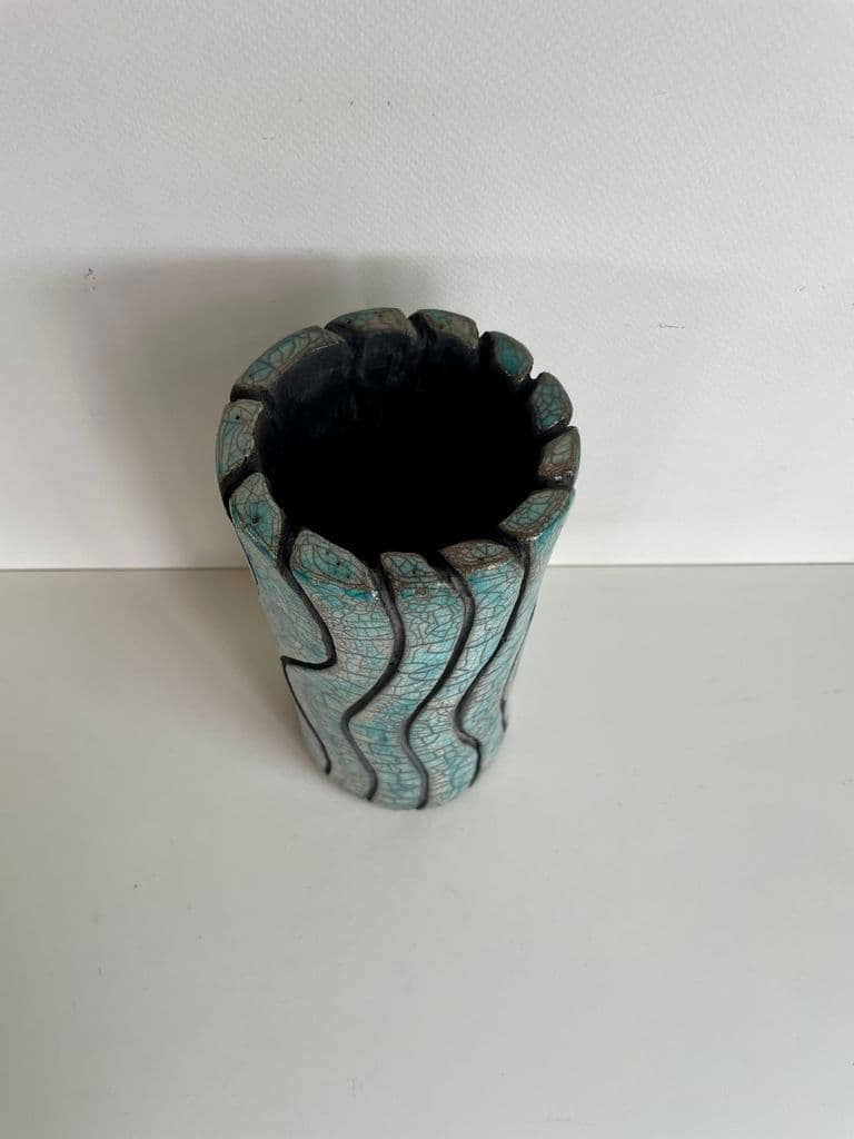 Superb Raku Ceramic Crocodile Vase — 7