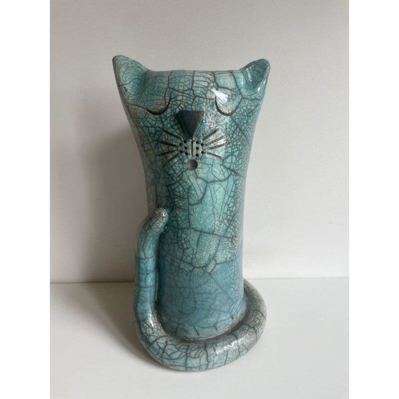 Vase Chat Céramique Raku — 1