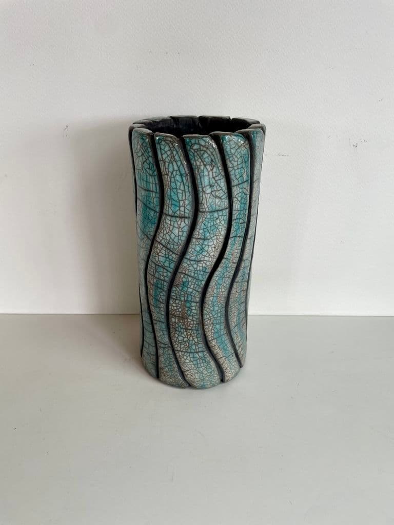Superb Raku Ceramic Crocodile Vase — 5