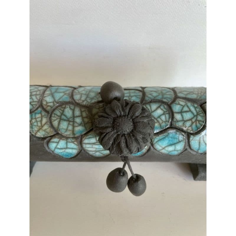 Boîte "Croco" Céramique Raku Turquoise — 8