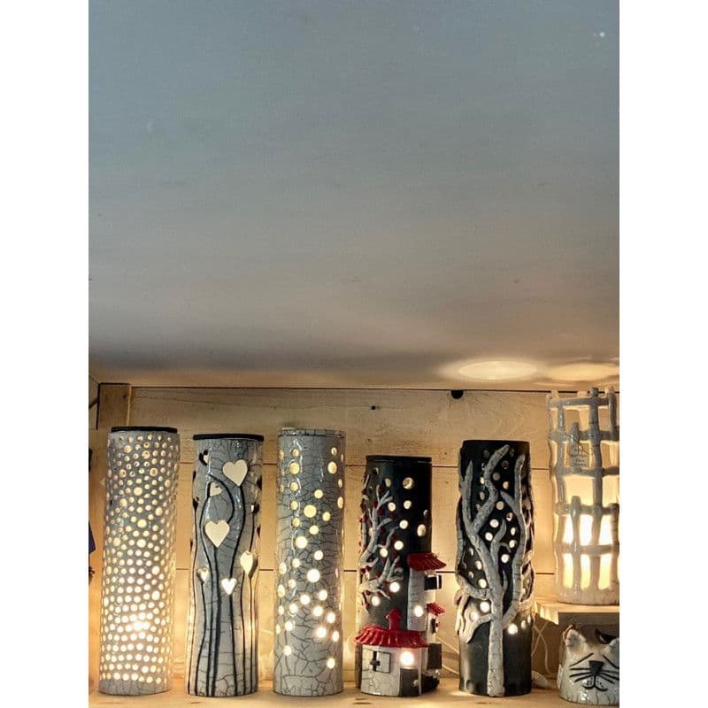 Raku Ceramic Village Lamp — 7