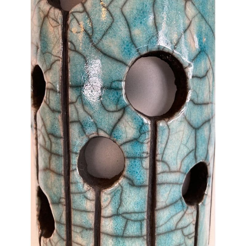 Lamp "Divine" in Turquoise Raku Ceramic — 8