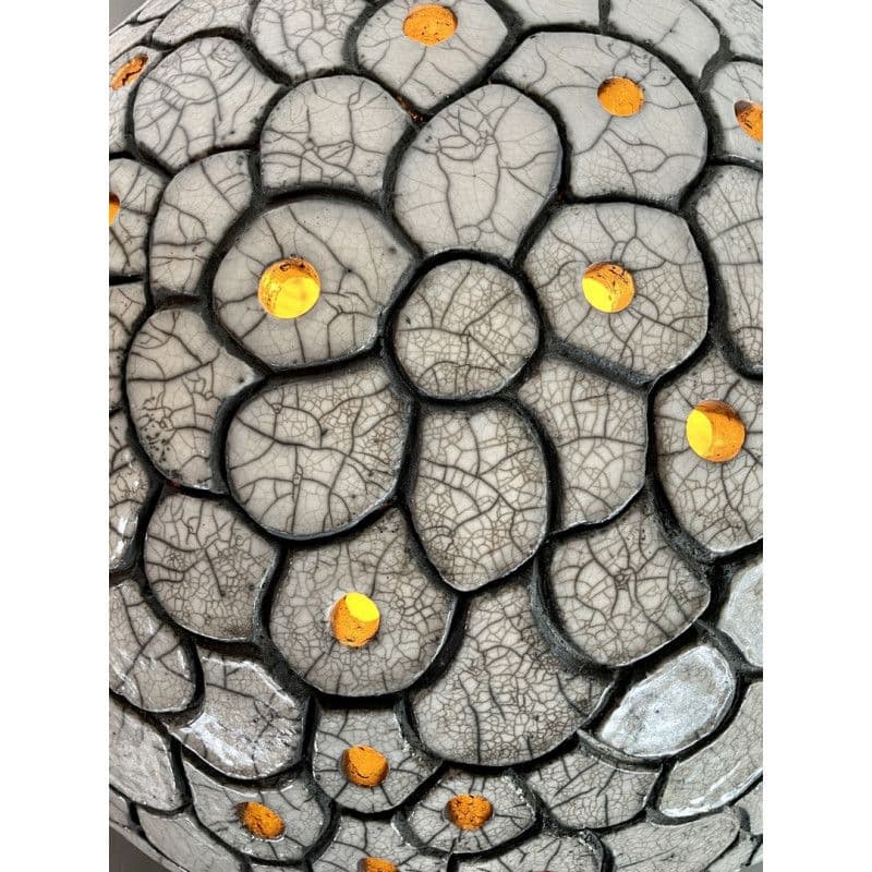 Lamp "Astre blanc" Raku ceramic — 5