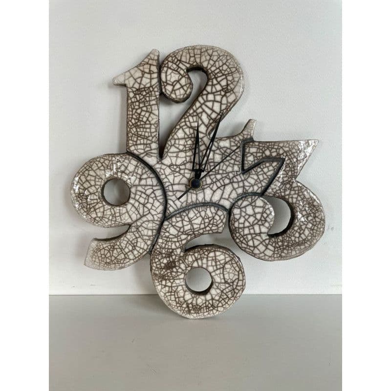 Pendule céramique raku blanc — 1