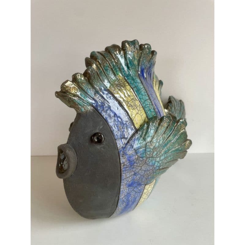 Poisson "Irisé" Grand Modèle Céramique Raku — 2