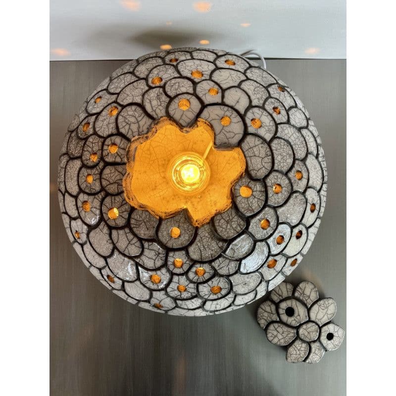 Lamp "Astre blanc" Raku ceramic — 3