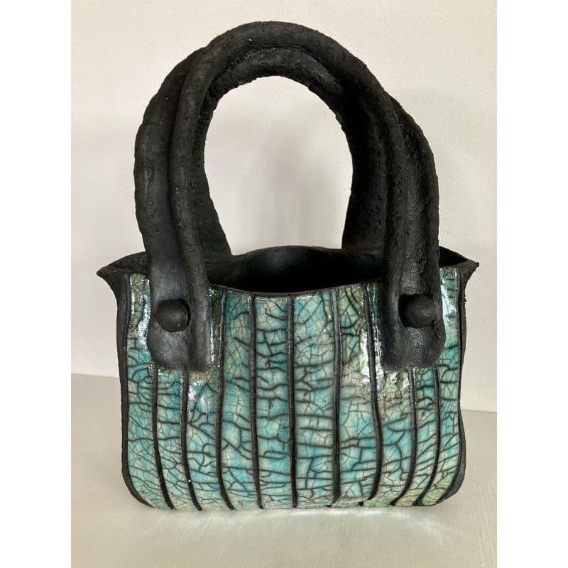 Sac Bleu Turquoise en Céramique Raku — 2