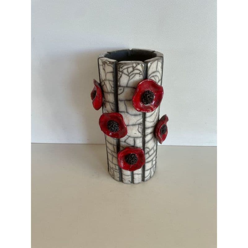 Vase Coquelicots Céramique Raku — 2