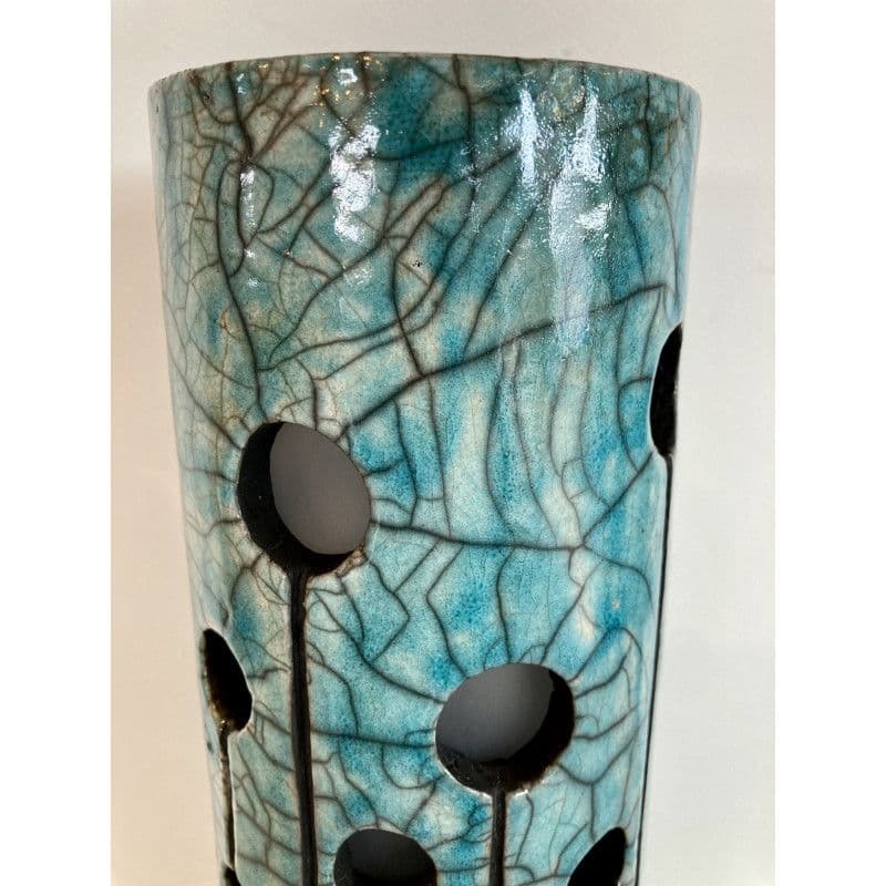 Lamp "Divine" in Turquoise Raku Ceramic — 7