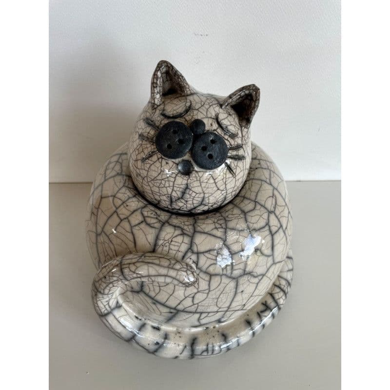 Grande Boîte Chat Céramique Raku — 1