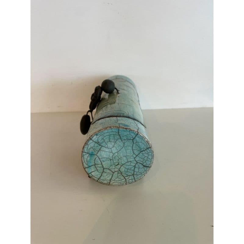Lagon" box blue/green Raku ceramic — 5