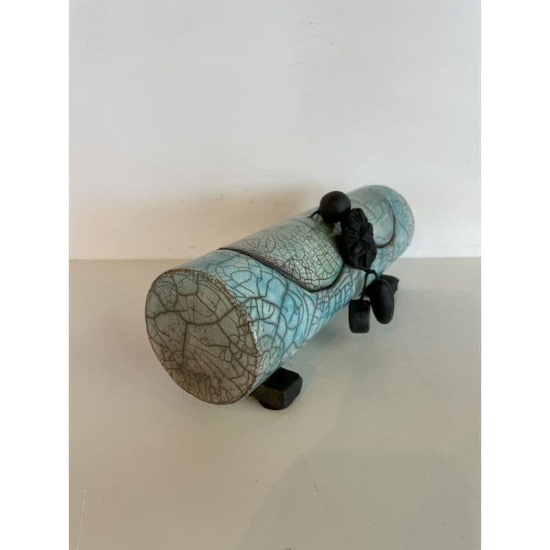Lagon" box blue/green Raku ceramic — 3