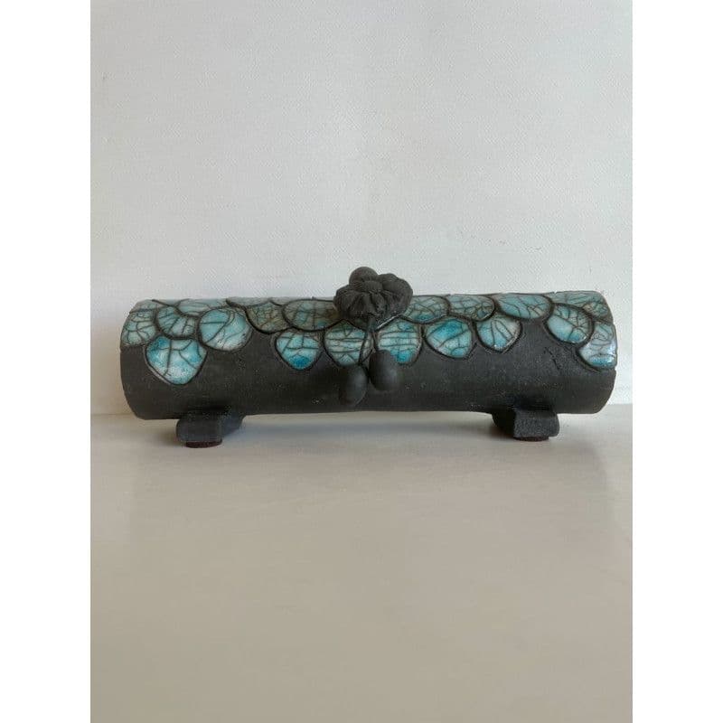 Boîte "Croco" Céramique Raku Turquoise — 2