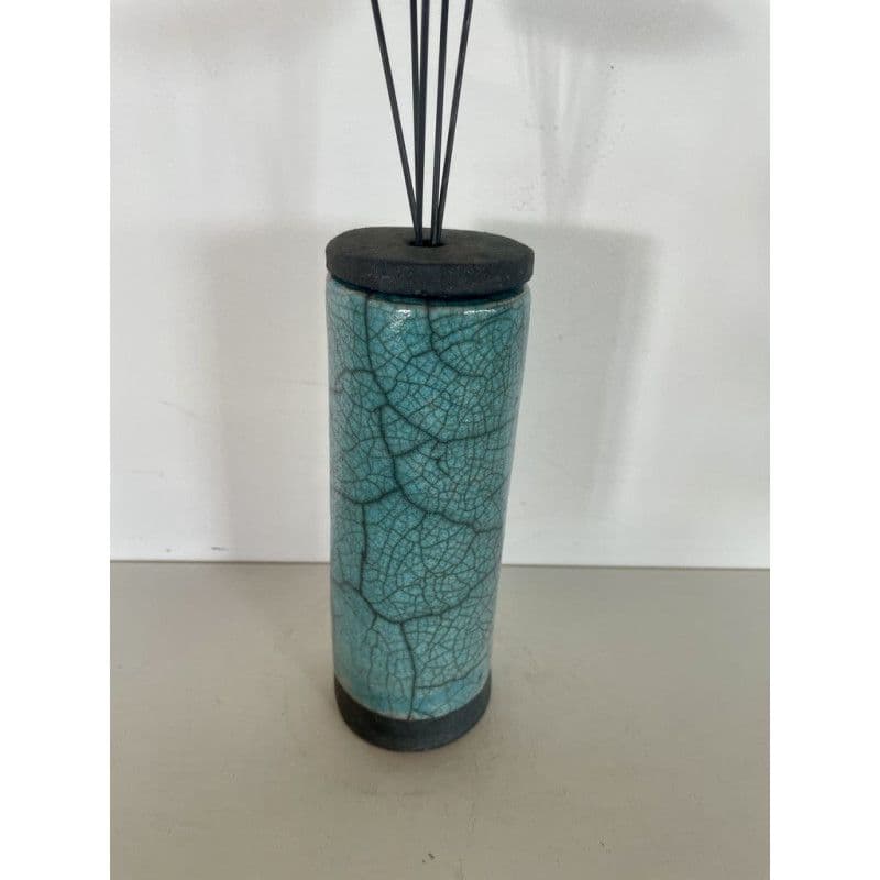 Soliflore Céramique Raku avec sa Fleur Bleue — 3