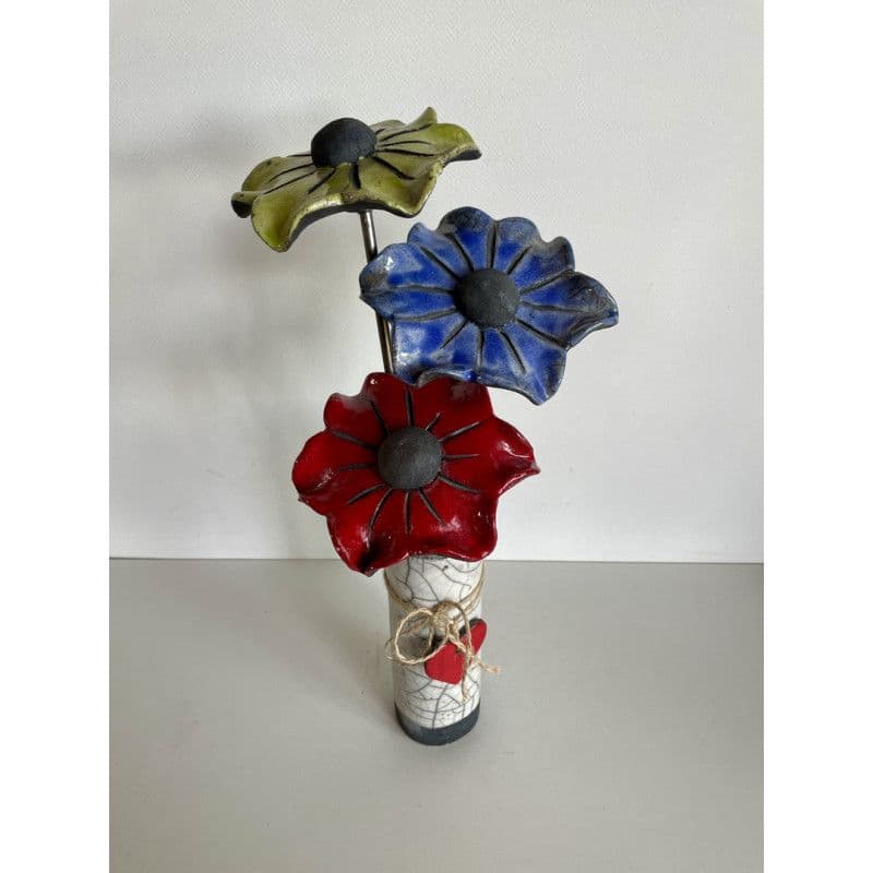 Floral Composition Raku Ceramic — 1