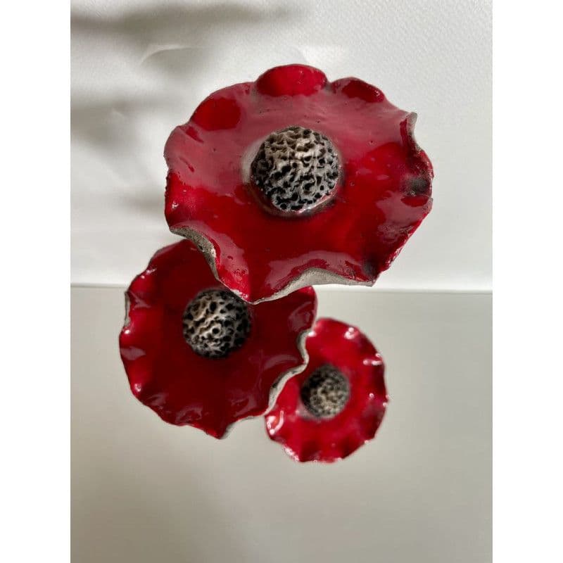 Soliflore et ses Coquelicots Céramique Raku — 2