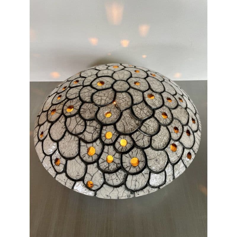 Lamp "Astre blanc" Raku ceramic — 1