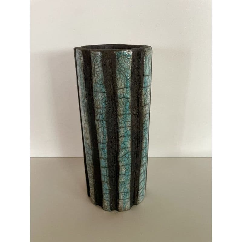 Vase Céramique Raku "Lave" Turquoise — 7