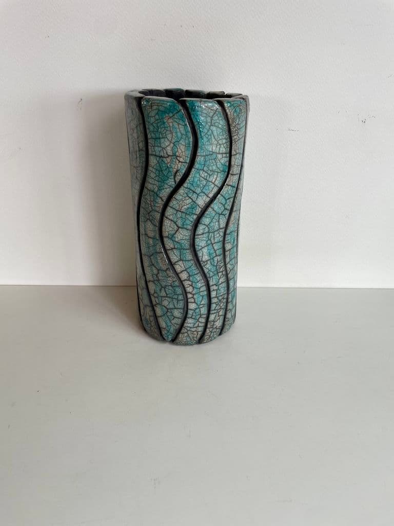 Superb Raku Ceramic Crocodile Vase — 3