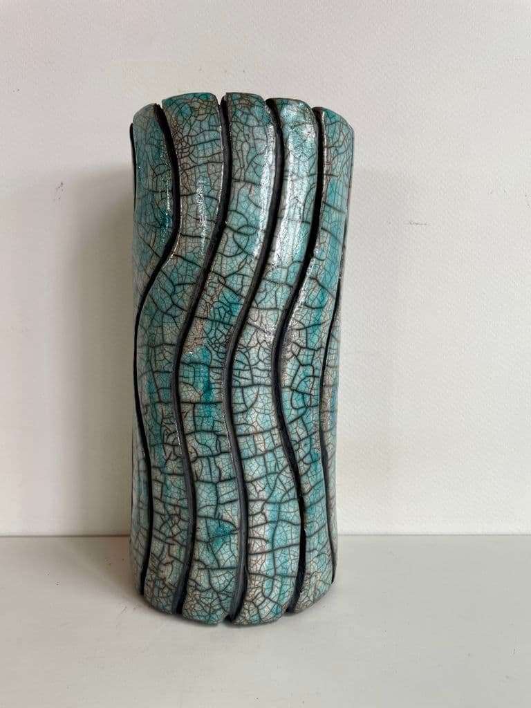 Superb Raku Ceramic Crocodile Vase — 8