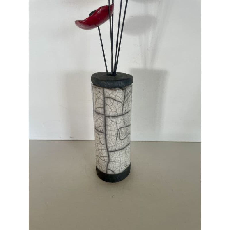 Soliflore et ses Coquelicots Céramique Raku — 6
