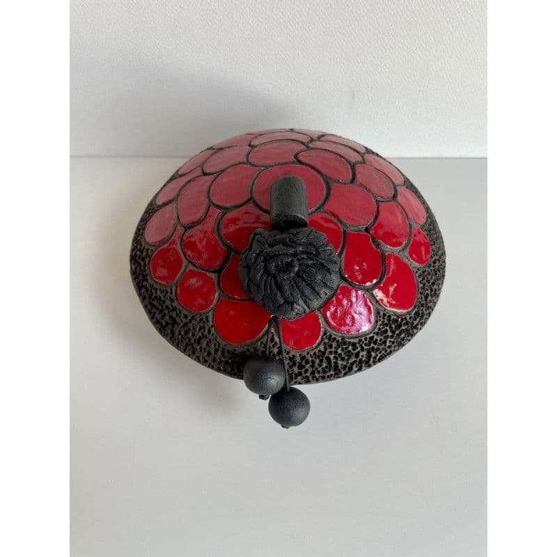 Boîte Ronde "Rouge" Céramique Raku — 1