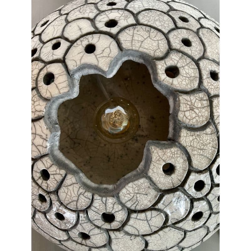 Lamp "Astre blanc" Raku ceramic — 8