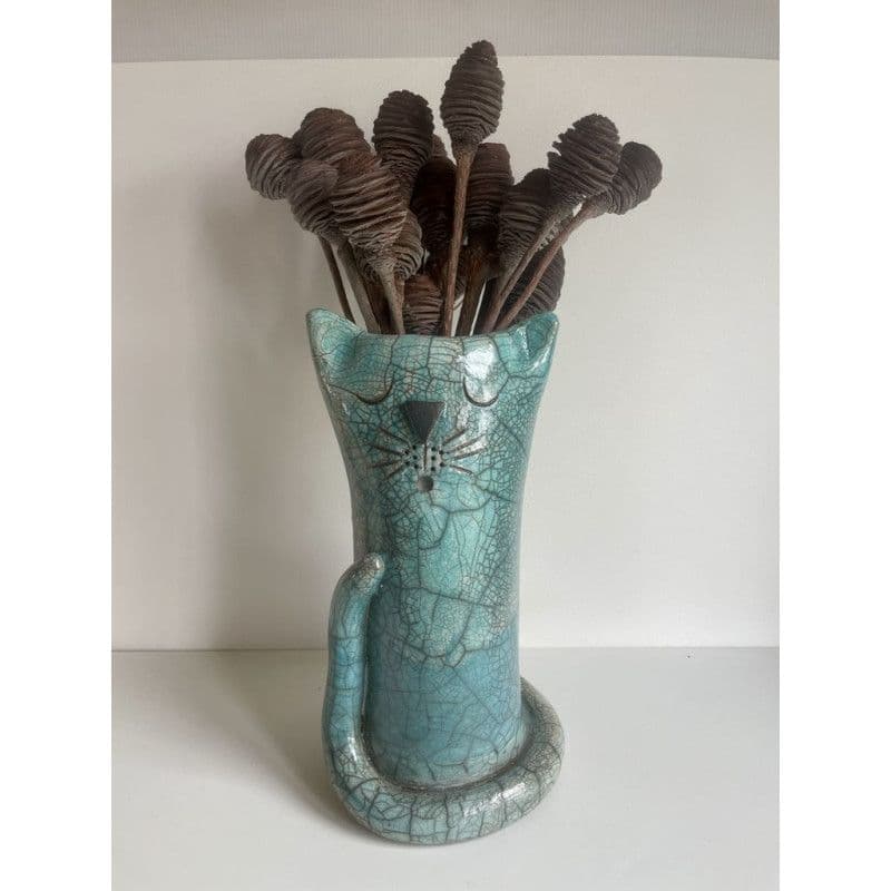 Vase Chat Céramique Raku — 8