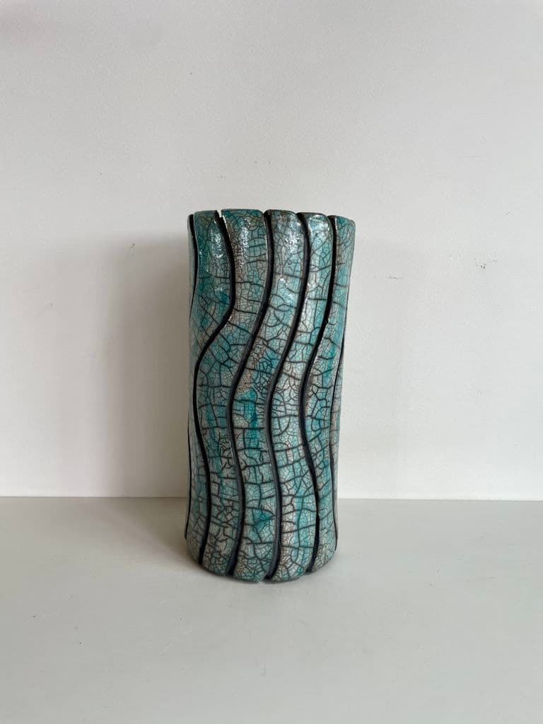Superb Raku Ceramic Crocodile Vase — 1