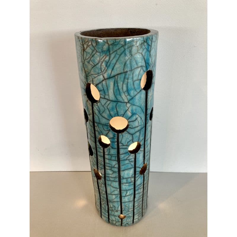 Lamp "Divine" in Turquoise Raku Ceramic — 2