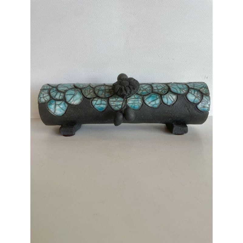 Boîte "Croco" Céramique Raku Turquoise — 3