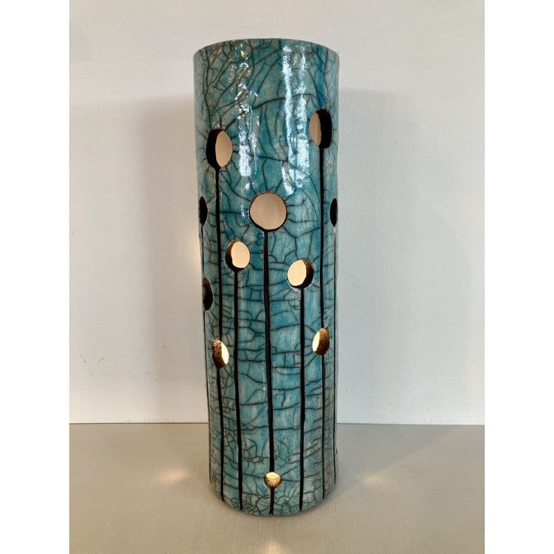 Lamp "Divine" in Turquoise Raku Ceramic — 1